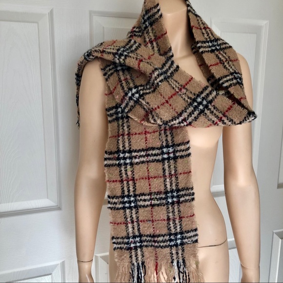 Burberry Nova Check Merino Boucle Fringe Scarf Aut - Picture 6 of 12